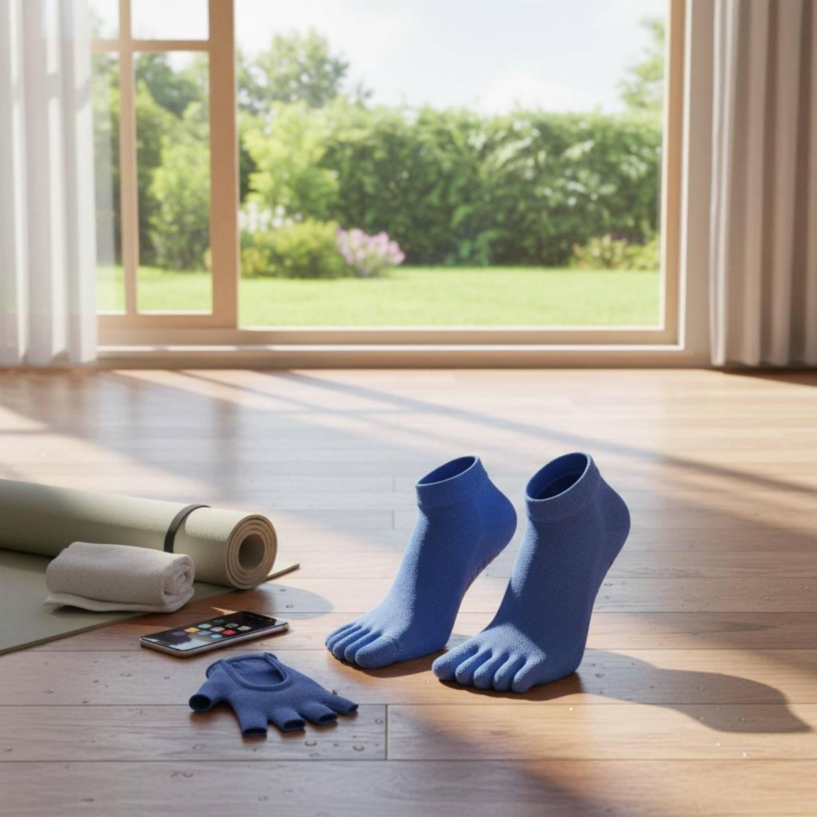 Grip Sock Yoga - 女性用滑り止めスポーツソックス ピラティス コンプレッション グリップソックス ヨガ トゥーソックス