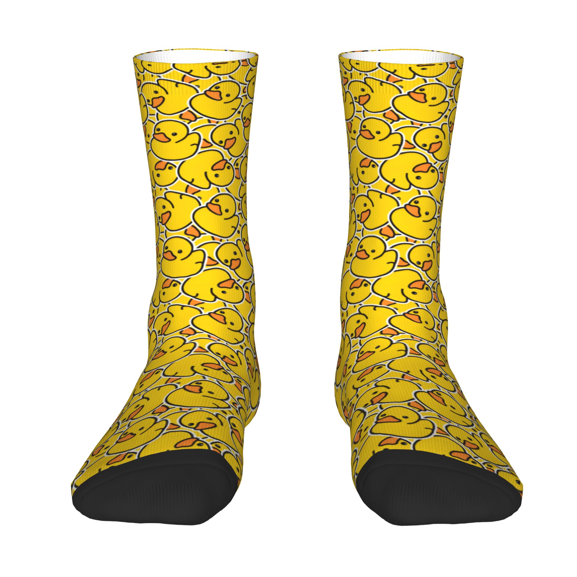 Dress Sock Men - カスタムラバーダック柄メンズクルーソックス ユニセックス キュート 春夏秋冬用ドレスソックス