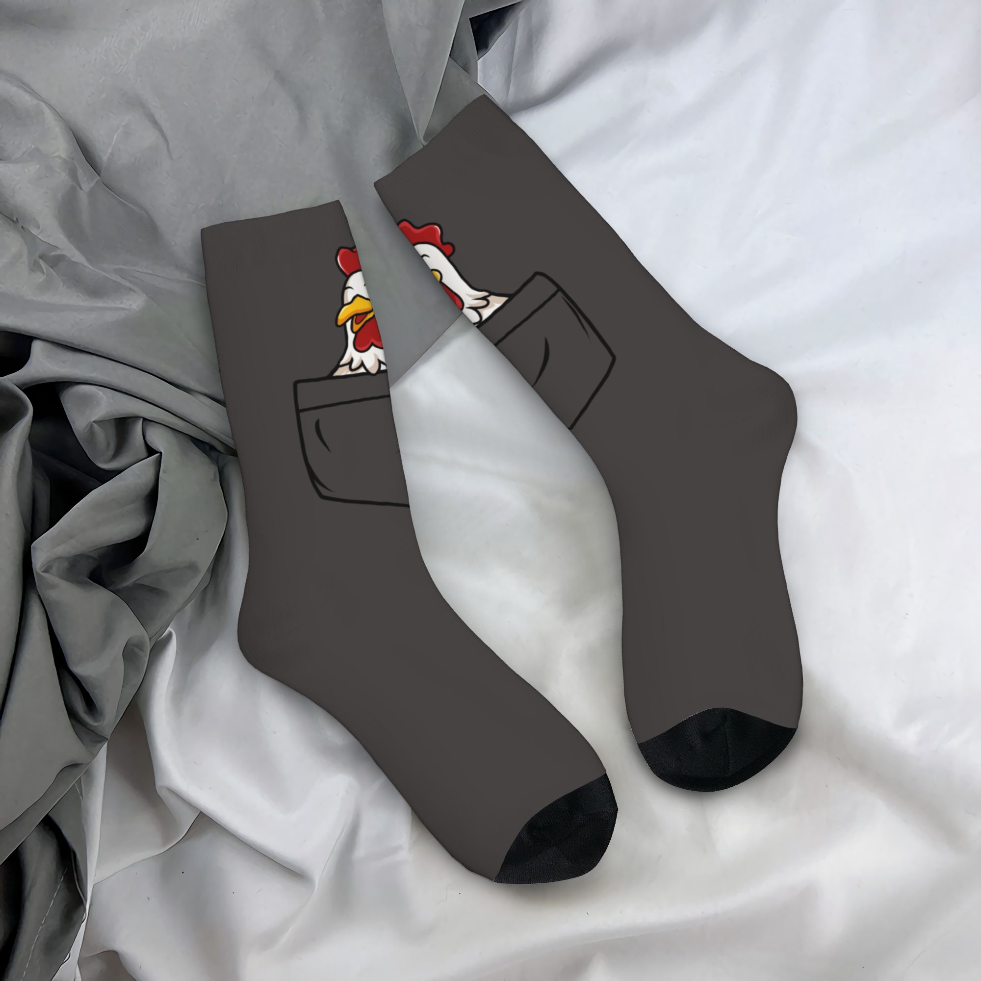 Dress Sock Men - カスタムポケットアニマルルースター メンズ レディース クルーソックス ユニセックス クール