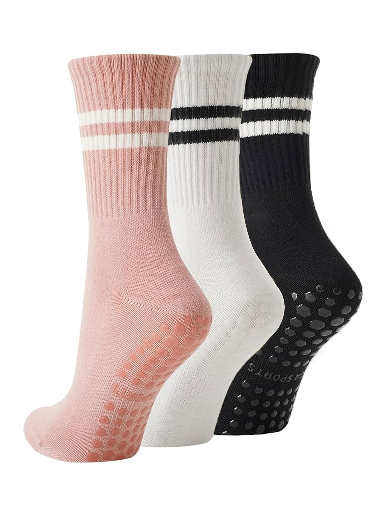 3足組のヨガソックス、滑り止め付きプロフェッショナル女性用ピ - Grip Sock Yoga のレビューと価格