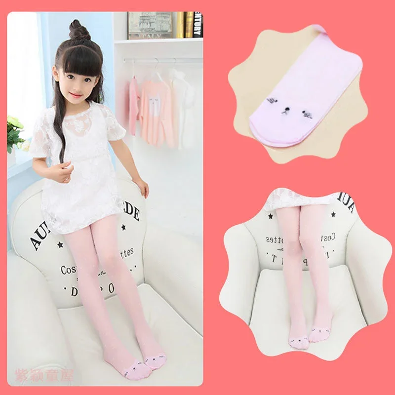 甘い猫柄の女の子用パンスト、薄くて通気性のある子供用レギンス - Tights Pantyhose Sheer のレビューと価格