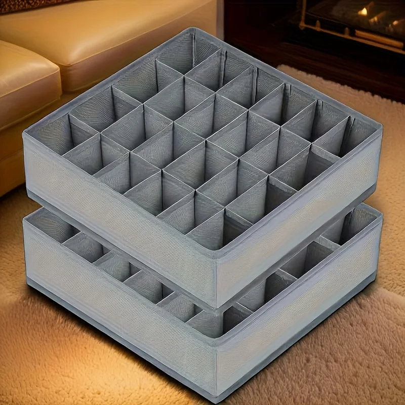 24区画の布製引き出しオーガナイザー（下着、靴下、ネクタイ用 - Sock Organizer Tray のレビューと価格