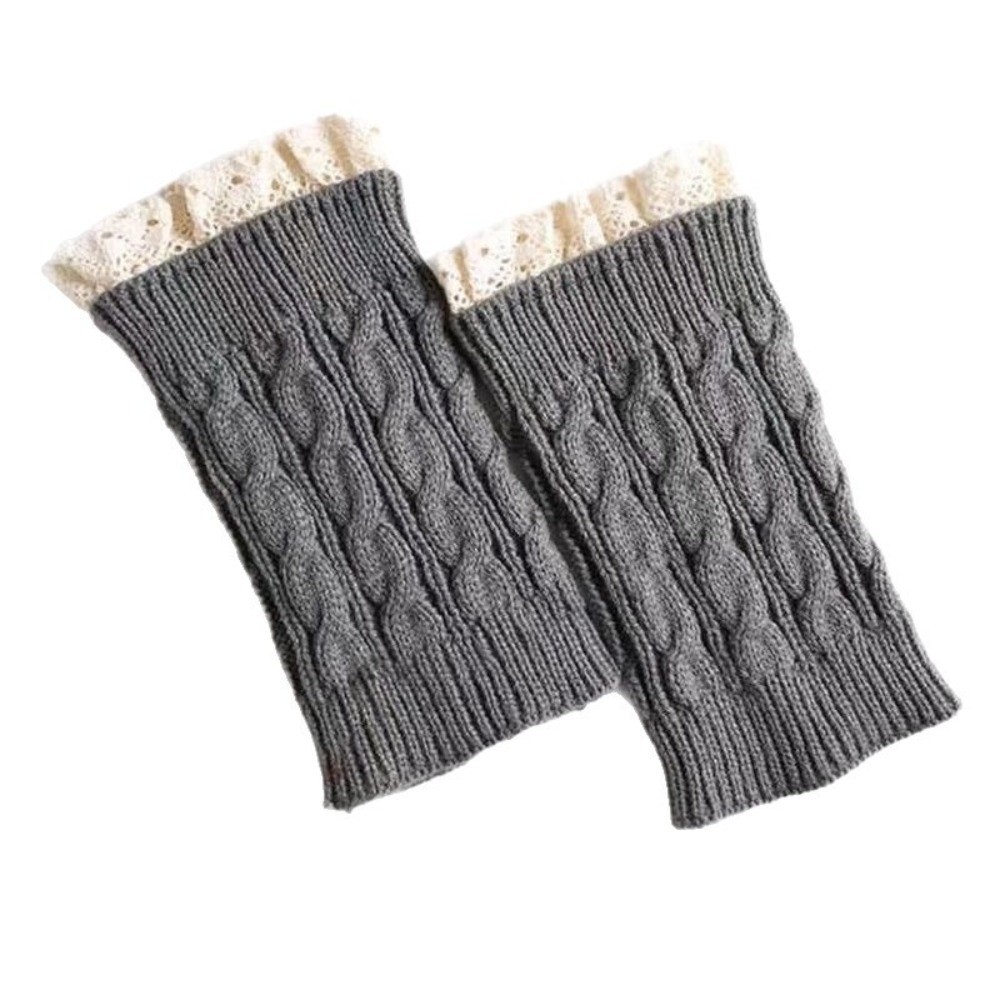 ヴィンテージ風のレースフリルが施されたニットレッグウォーマー - Boot Sock Slouchy のレビューと価格