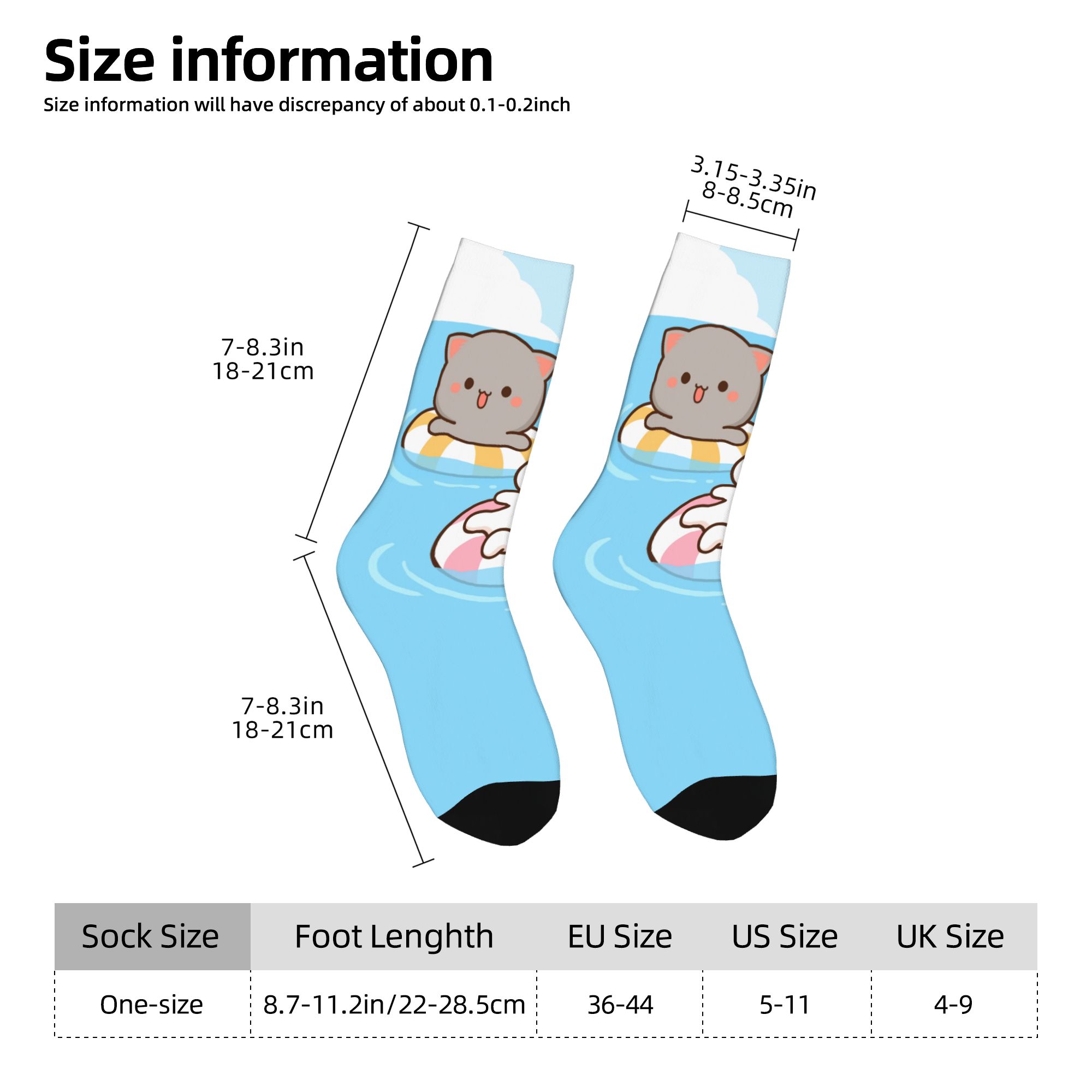 モチピーチキャットカップルの可愛いカスタムGIFが描かれたビ - Dress Sock Men のレビューと価格