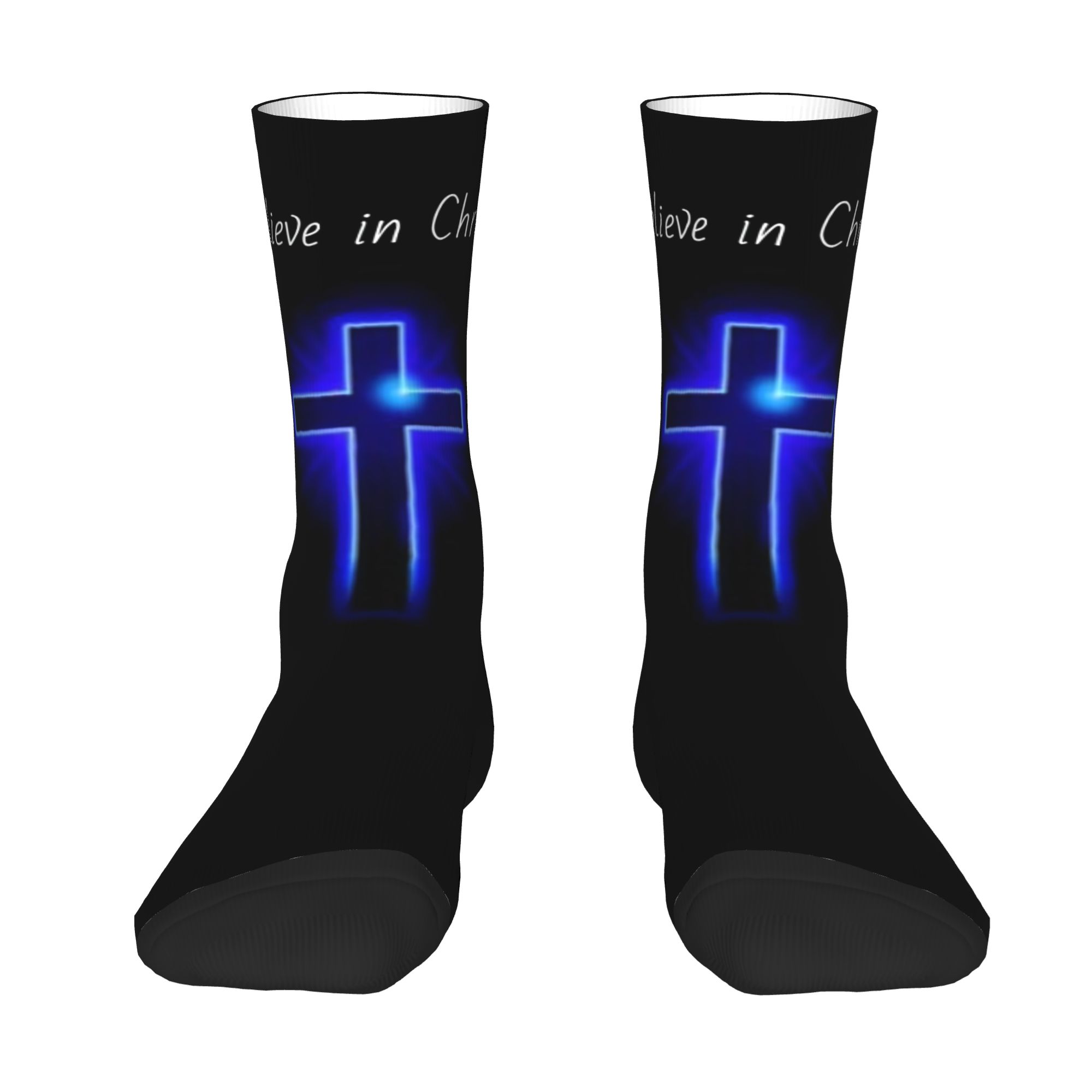カスタムビリーブ イエス・キリスト メンズ レディース クル - Dress Sock Men のレビューと価格